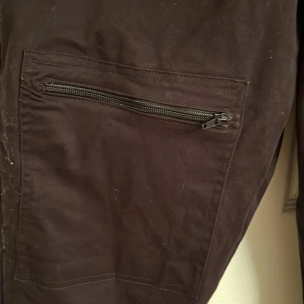 Lordz Blue Tactical Nylon Paneled Cotton Cargo Pants Bottom Zippers Medium